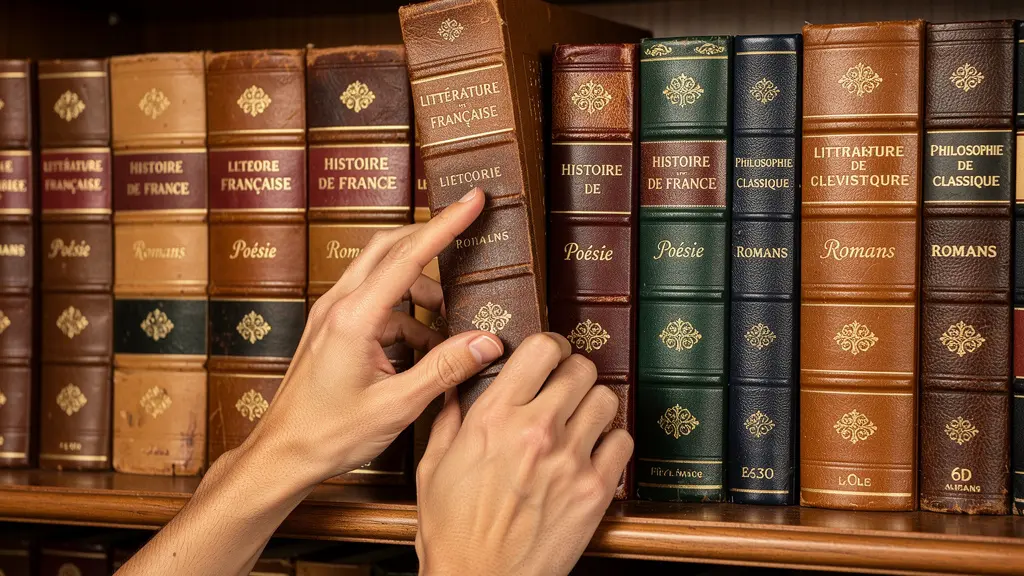 Collection de fac-similés reliés sur étagère de bibliothèque privée